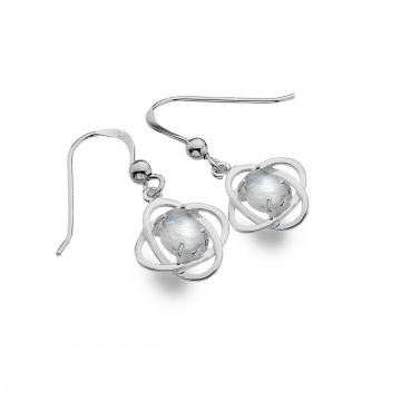 Celtic Knots & Moonstone Simple Sterling Silver Earrings 
