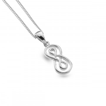 Celtic Double Infinity Knot Sterling Silver Pendant Necklace