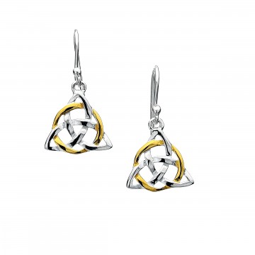 Celtic Knot Triangle Sterling Silver Earrings