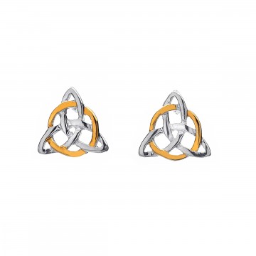 Celtic Knot Triangular Silver Stud Earrings 