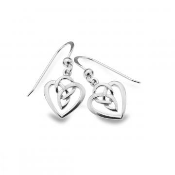 Celtic Heart Sterling Silver Earrings 