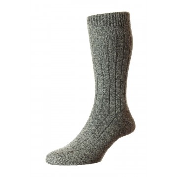 Pantherella Men's Waddington Cashmere Socks - Charcoal Chine - Medium