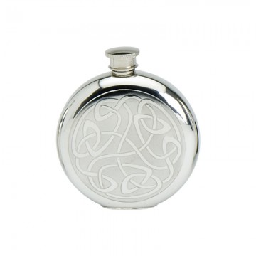 Edwin Blyde Celtic Collection 6Oz Round Flask Celtic Scroll