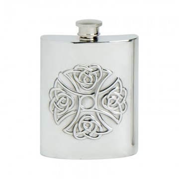 Edwin Blyde Celtic Collection Cross Embossed Kidney Flask