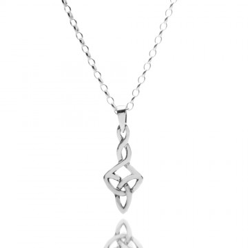 Celtic Trinity Knot Twisted Sterling Silver Pendant Necklace