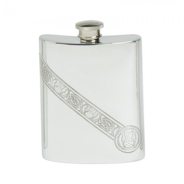 Edwin Blyde Celtic Collection Celtic Thistle Band Kidney Flask