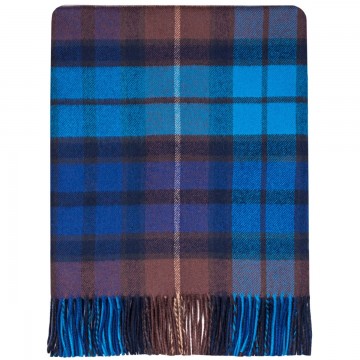 100% Lambswool Blanket in Buchanan Blue by Lochcarron of Scotland
