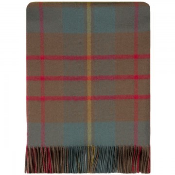 100% Lambswool Blanket in Hunting Cameron Weathered by Lochcarron of Scotland