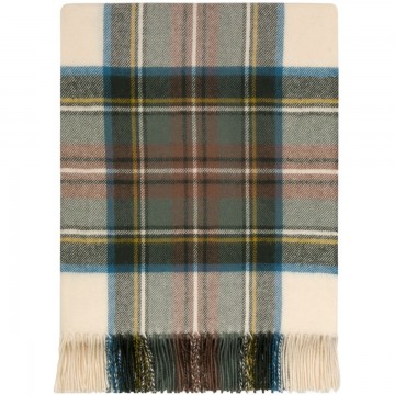 100% Lambswool Blanket in Dress Stewart Slate by Lochcarron of Scotland