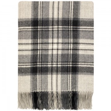 100% Lambswool Blanket in Stewart Grey by Lochcarron of Scotland