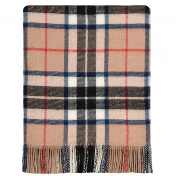100% Lambswool Blanket in Camel Thomson by Lochcarron of Scotland