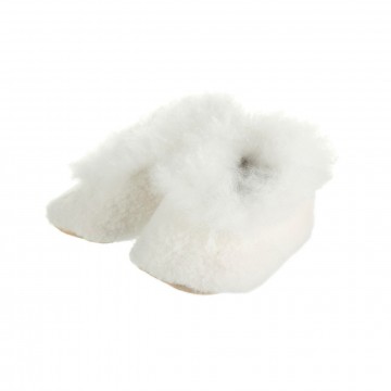 Alpaca Baby Bootees with Merino Fleece - Ivory