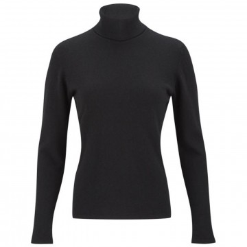 House of Cashmere Ladies' Black Roll Neck - 100% Cashmere Made in Scotland