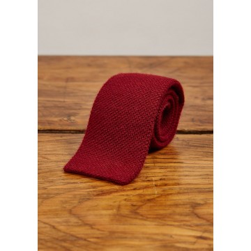 Cashmere Narrow Knitted Tie - Bordeaux