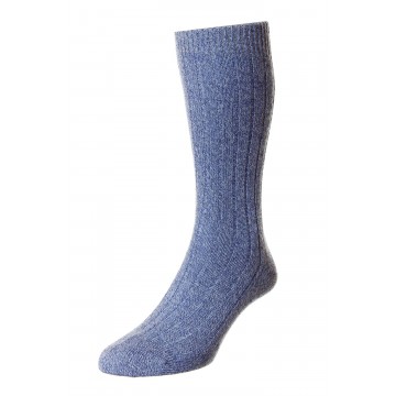 Pantherella Men's Waddington Cashmere Socks - Denim - Medium