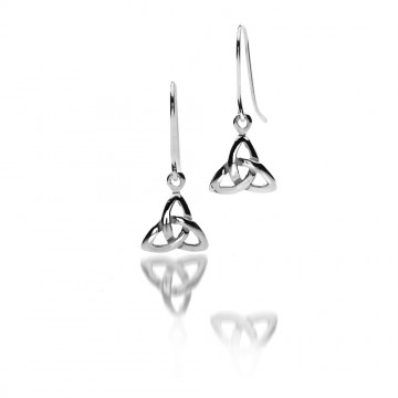 Celtic Trinity Knot Small Sterling Silver Earrings 