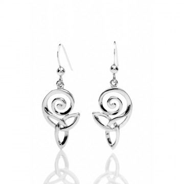 Celtic Spiral & Knot Sterling Silver Earrings 
