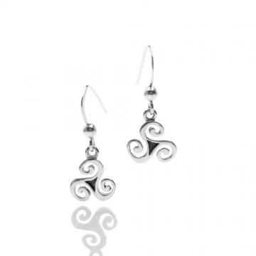 Triskele Oxid Small Sterling Silver Earrings 