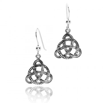 Celtic Knot Decorated Sterling Silver Earrings 
