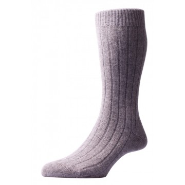 Pantherella Men's Waddington Cashmere Socks - Flannel Grey - Medium