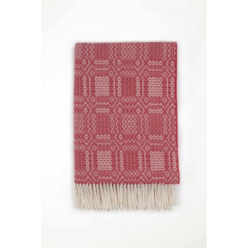 Johnston's of Elgin Lambswool Folkloric Throw - Red