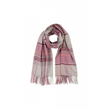 Cashmere Stole - Gingam Check Soft Berry