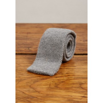 Cashmere Narrow Knitted Tie - Light Grey