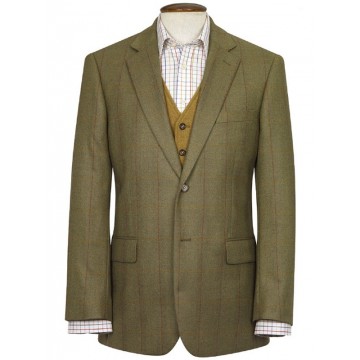 Helsinki Pure New Wool Tweed Jacket - Green Check