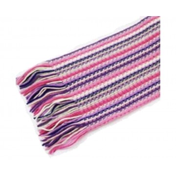 The Scarf Company Pink Striped Lace Stitch Cashmere Scarf