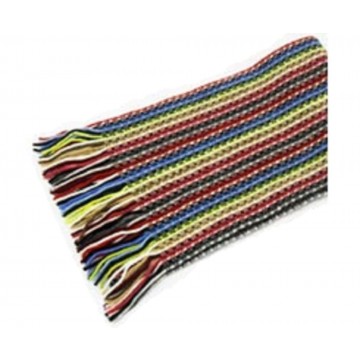 The Scarf Company Primary Colours Striped Lace Stitch Cashmere Scarf
