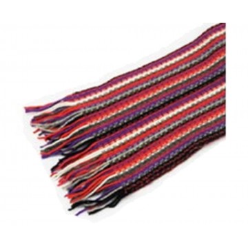The Scarf Company Purple Striped Lace Stitch Cashmere Scarf