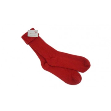 The Scarf Company Ladies' Pheonix Red Cashmere Rib Bed Socks