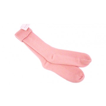 The Scarf Company Ladies' Pink Cashmere Rib Bed Socks