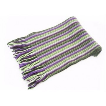 Purple & Green Lambswool Scarf from The Scarf Company - Made in Scotland