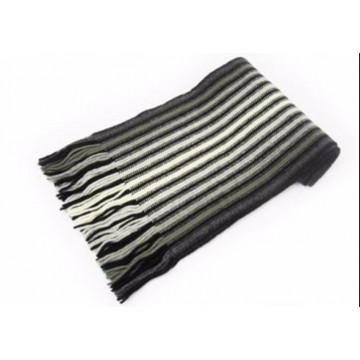 White & Black Lambswool Scarf from The Scarf Company - Made in Scotland