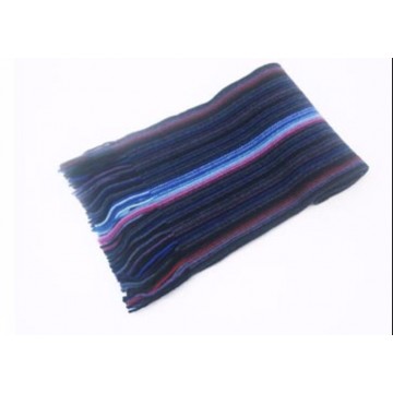 Blue Stripe Lambswool Scarf from The Scarf Company - Made in Scotland