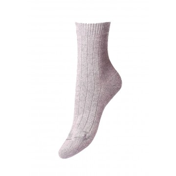 Pantherella Women's Tabitha Cashmere Ribbed Anklet Socks in Light Grey