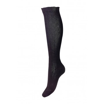 Pantherella Women's Tabitha Knee High Cashmere Ribbed Socks in Black