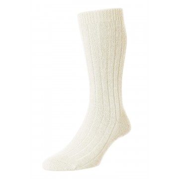 Pantherella Men's Waddington Cashmere Socks - Milk - Medium
