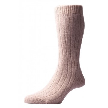Pantherella Men's Waddington Cashmere Socks - Natural - Medium