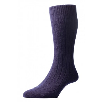 Pantherella Men's Waddington Cashmere Socks - Navy - Medium