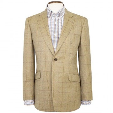 Osprey Pure New Wool Summer Tweed Jacket - Oatmeal Check