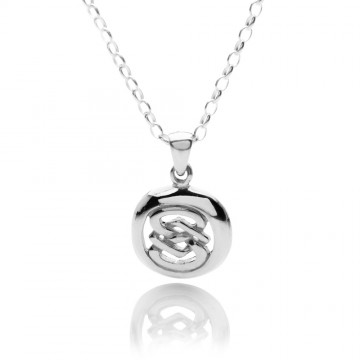 Celtic Oval Figure of Eight Knot Sterling Silver Pendant Necklace 