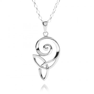 Celtic Spiral & Knot Sterling Silver Pendant Necklace 