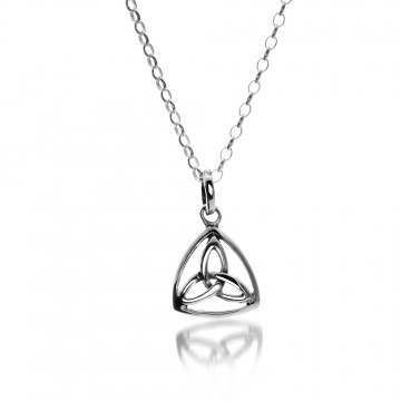 Celtic Trinity Knot Sterling Silver Pendant Necklace 