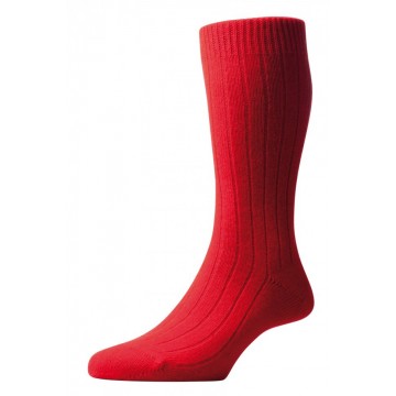 Pantherella Men's Waddington Cashmere Socks - Red - Medium