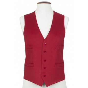 Red Boltby Pure New Wool Waistcoat