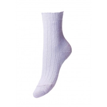 Pantherella Women's Tabitha Cashmere Ribbed Anklet Socks in Sky Blue