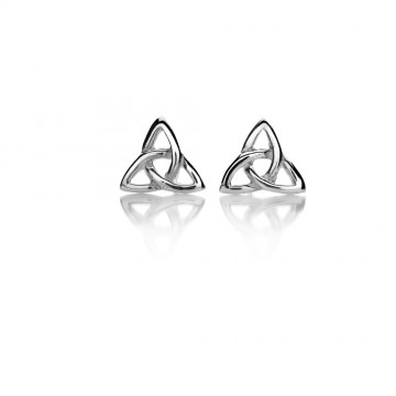 Celtic Trinity Knot Medium Silver Stud Earrings 
