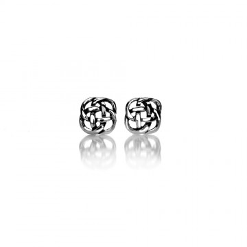 Celtic Knot Silver Stud Earrings 